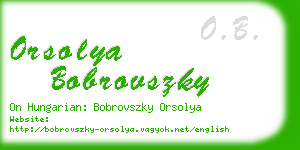 orsolya bobrovszky business card